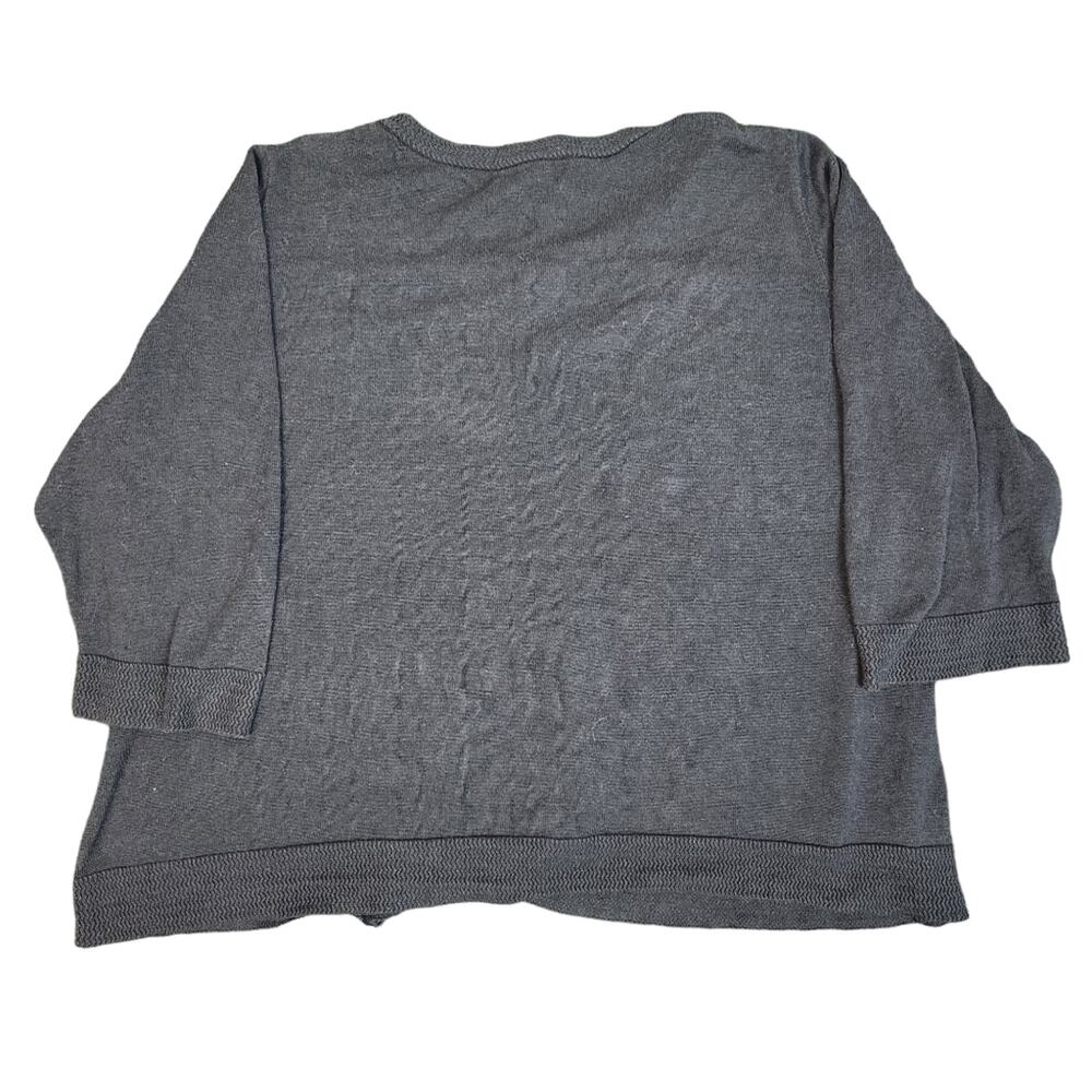 Meera Lane Navy Open Front Cardigan Elbow Sleeves 3X - Picture 8 of 10
